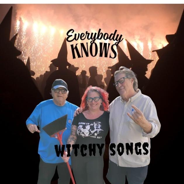 Bob, Tiffany and Dan with witches in the background