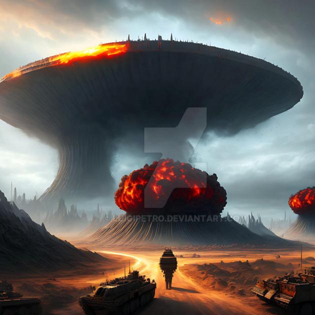 Nuclear War:  CC image.  credit Luigi Petro at Deviant Art.  