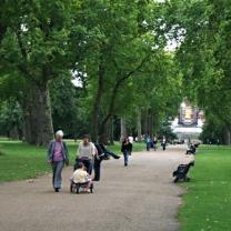 People walking in a park
