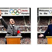 Hitler/Trump at Olympic podiums