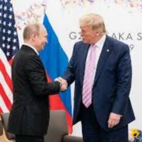 Putin and Trump shaking hands